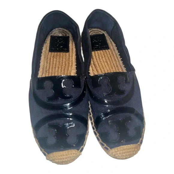 Tory Burch Navy Blue Espadrille Loafers - Picture 4 of 12